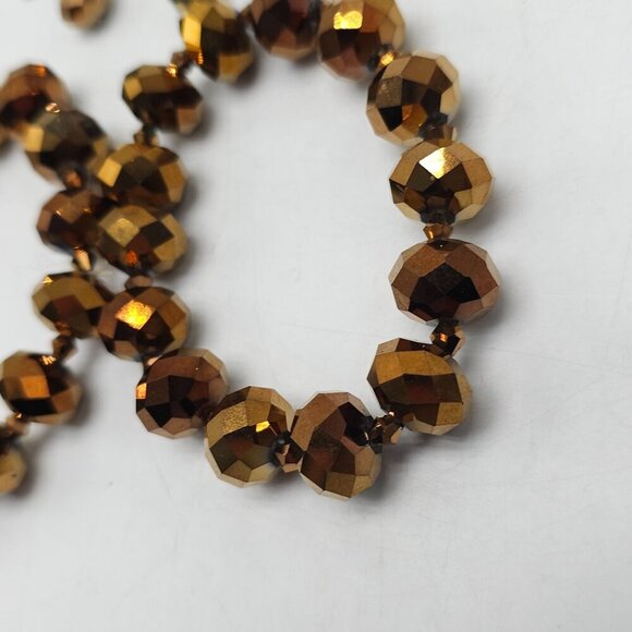 Gold Tone Faceted Bead Earrings Bracelet Set By Michelangelo - Picture 4 of 7